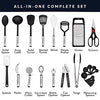 Home Hero Kitchen Utensils Set - Cooking Utensils Set with Spatula - First Home Essentials Utensil Sets - Household Essentials - Kitchen Gadgets & Kitchen Tool Gift (25 Pcs Set - Black)