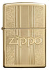 Zippo and Pattern Design High Polish Brass Pocket Lighter, One Size