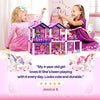 Dollhouse w/Princesses, 4 Unicorns and Dog Dolls - Pink/Purple Dream House Toy for Little Girls - 4 Rooms w/Garden, Furniture and Accessories - Girls Ages 3-6 (2 Princesses)