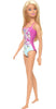 Barbie Doll, Blonde, Wearing Pink and Blue Floral Swimsuit, for Kids 3 to 7 Years Old