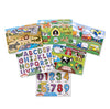 Melissa & Doug Wooden Peg Puzzle 6 Pack Numbers, Letters, Animals, Vehicles