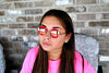 Retro Round Circle Colored Vintage Tint Sunglasses Metal Frame OWL (43mm_Black_Red, PC Lens)