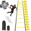 Football Training Equipment | Speed Agility Training Set, Including 1 Agility Ladder, 4 Steel Piles,12 Disc Cones ,1 Resistance Umbrella .| for Athletes/Sports Including Football & Basketball(Yellow)