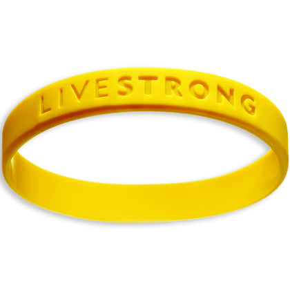 Not Forgotten Official Livestrong Yellow Cancer Support Wristband Bracelet Rubber Various Sizes (Livestrong, Large/Extra Large (L/XL))