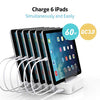 SooPii 60W 6-Port Charging Station for Multiple Devices, PD 20W USB C Fast Charging for lPhone 14/13/12,6 Short Cables Included, 2 in 1 Holder,for Phones,Tablets and Others,White