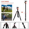 GEEKOTO 77 Tripod, Camera Tripod for DSLR, Compact Aluminum Tripod with 360 Degree Ball Head and 8kgs Load for Travel and Work