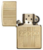 Zippo and Pattern Design High Polish Brass Pocket Lighter, One Size