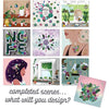 Sticker & Chill Sticker Book for Adults - 800+ Repositionable Clings Create Designs on 10 Spiral Bound Scene Pages - Easy, Fun & Stress Relieving Relaxation Activity - Succulents & Crystals Series