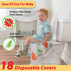 Disposable Toilet Seat Covers for Toddlers, Extra Large Individually Wrapped Dinosaur Paper Potty Training Liners for Kids, Portable, Flushable with Non-Slip Adhesives, Potty Shield, Airplane & Travel