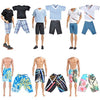 E-TING 10-Item Fantastic Pack = 5 Sets Fashion Casual Wear Clothes Outfit +5 Pairs Shoes for boy Doll Random Style (Casual Wear Clothes + Black Suit + Swimwear)