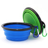 Dog Bowl Pet Collapsible Bowls, 2 Pack for Cats Dogs, Portable Pet Feeding Watering Dish for Walking Parking Traveling with 2 Carabiners (Small, Blue+Green)