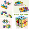 3D Magic Cube Set, Star Cube Magnet Fidget Toy Transforms Puzzle Cubes for Kids and Adults (3 Packs)