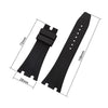 Topuly 28mm Rubber Watch Band replacement for Audemars Piguet Royal Oak Offshore AP 15703 15710 15400 26470 26400 Silicone Strap Wirstband accessories for Men and Women(Silver Buckle)