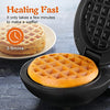 CROWNFUL Mini Waffle Maker Machine, 4 Inch Chaffle Maker with Compact Design, Easy to Clean, Non-Stick Surface, Recipe Guide Included, Perfect for Breakfast, Dessert, Sandwich, or Other Snacks, Black