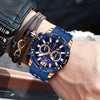 Mini Focus Men Watches Unique Casual Wrist Watches (Chronograph/Waterproof/Luminous/Calendar/24 Hours) Silicon Band Fashion Watches for Men(Blue)