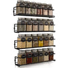 ZICOTO Space Saving Spice Rack Organizer for Cabinets or Wall Mounts - Easy To Install Set of 4 Hanging Racks - Perfect Seasoning Organizer For Your Kitchen Cabinet, Cupboard or Pantry Door