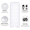 YINENN Bath Tub Shower Safety Mat 40 x 16 Inch Non-Slip and Extra Large, Bathtub Mat with Suction Cups, Machine Washable Bathroom Mats with Drain Holes, Clear