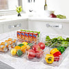 HOOJO Refrigerator Organizer Bins - 8pcs Clear Plastic Bins For Fridge, Freezer, Kitchen Cabinet, Pantry Organization, BPA Free Fridge Organizer, 12.5