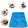 6-Cavity Large Cake Molds Silicone Round Disc Resin Coaster Mold Non-Stick Baking Molds, Mousse Cake Pan, French Dessert, Candy, Soap (Blue)