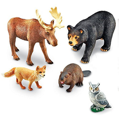 Learning Resources Jumbo Forest Animals - 5 Pieces, Ages 3+ Pretend Play Animals for Toddlers, Preschool Learning Toys, Kids Play Animal Figures, Zoo Animals