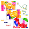 Gifts2U Marble Run Toy, 130Pcs Educational Construction Maze Block Toy Set with Glass Marbles for Kids and Parent-Child Game