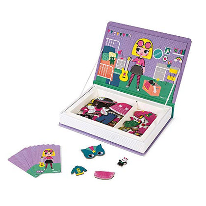 Janod MagnetiBook 55 pc Magnetic Girl's Costumes Game - Ages 3+ - J02718