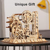 ROKR 3D Wooden Puzzles Marble Run Set - Mechanical Model Kit for Adults DIY Roller Coaster Toys Gifts for Boys/Girls (Marble Fortress)