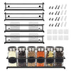 Ultimate Hostess Spice Rack Wall Mount, Iron - 4-Tier, Space-Saving Organizer - Wall Mount Spice Organizer for Spice Jars and Seasonings - Screw or Adhesive Hanging Spice Rack for Wall, Black