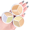 Kaely 3Pcs Tri Color Concealer Pot,Color Correcting Concealer for Dark Circles Spots,Cream Concealer Full Coverage,Foundation Contour Makeup Palettes,under Eye Brightener corrector de ojeras,01+02+03