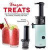 DASH Deluxe Compact Masticating Slow Juicer, Easy to Clean Cold Press Juicer with Brush, Pulp Measuring Cup, Frozen Attachment and Juice Recipe Guide - Aqua