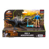 Jurassic World Human & Dino Pack Kenji & Monolophosaurus Action Figures, Segway Accessory, Camp Cretaceous Movable Joints & Authentic Sculpt, Kids Gift Ages 4 Year & Older