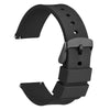 WOCCI 22mm Silicone Watch Band, Quick Release Rubber Replacement Strap with Black Stainless Steel Buckle (Black)