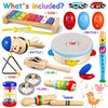 LOOIKOOS Toddler Musical Instruments Set Wooden Percussion Instruments Toy for Kids Baby Preschool Educational Musical Toys for Boys and Girls with Storage Bag