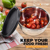 Priority Chef Premium Mixing Bowls With Lids Set, Airtight Lids, Thicker Stainless Steel Mixing Bowl Set, Large Prep Metal Bowls with Lids, Nesting Bowls for Kitchen, 1.5/2/3/4/5 Qrt, Black Used-Like New