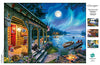 Buffalo Games - Darrell Bush - Moonlight Lodge - 1000 Piece Jigsaw Puzzle , Blue