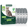 4 Pack Flea Collar for Cats, Cat Flea and Tick Treatment, 8 Months Protection Flea and Tick Prevention for Cats, Waterproof Cat Flea Collar, Adjustable Cat Flea and Tick Collar for Cats Kittens, Grey