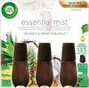 Air Wick Essential Mist Refill, 3 ct, Coconut and Pineapple, Essential Oils Diffuser, Air Freshener