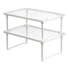 Amazon Basics Stackable Metal Kitchen Storage Shelves, Set of 2 - White, 12.5