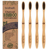 Isshah Biodegradable Eco-Friendly Natural Bamboo Charcoal Toothbrushes - 12 Count