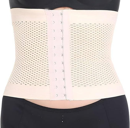 postpartum waist trainer body shaper/women waist training corsets shapewear/tummy tucker post pregnancy recovery belt (beige, large)