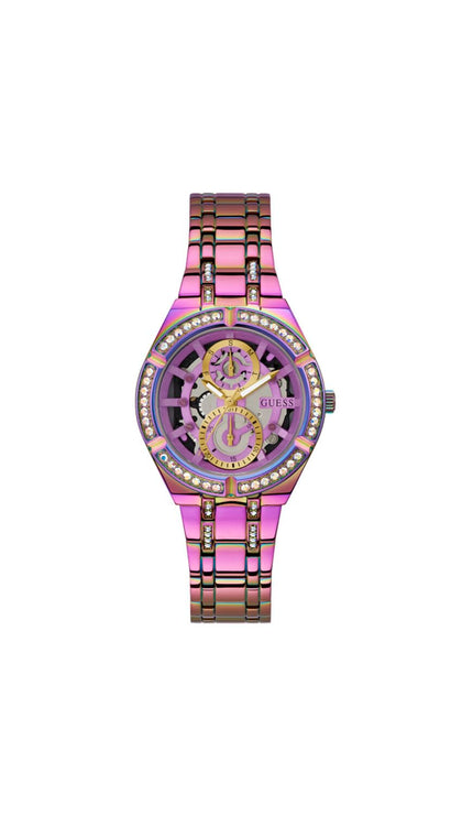 GUESS Women's 36mm Watch - Iridescent Bracelet Iridescent Dial Iridescent Case