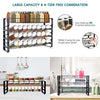 JONYJ 4 Tier Stackable Seasoning Rack Organizer, Detachable Countertop Spice Jar Rack for Cabinet, Freestanding , Black Frosted Iron Kitchen Counter Shelf