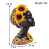 African Art Bust Statue, Home Decor African Sunflower Girl Figurines, Home Decor Resin Black African American Bust Sculpture, Suitable For Living Room, Room, Desktop, Bookcase, Wooden Shelf Decor