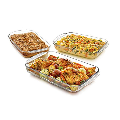 Libbey Baker's Basics 3-Piece Glass Casserole Baking Dish Set