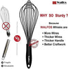 Silicone Whisk set, Non Scatch Coated Whisks for Cooking and Baking, Heavy Duty Set of 4 Kitchen Whisk - 11'' Flat Wisk and 8.5''+10''+12'' Balloon Whisk