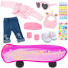 ZITA ELEMENT 18 Inch Girl Doll Scooter Skateboard Clothes and Accessories - 18 Inch Doll Clothes Set Sport Shoes Scooter and Other Outdoor Sport Stuff