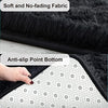 TWINNIS Fluffy Carpets, 3x5 Feet, Indoor Modern Plush Super Soft Shaggy Area Rugs for Living /Kids Room Bedroom Nursery Home Decor, Upgrade Anti-Skid Durable Rectangular Fuzzy Rug, Black