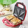GreenLife Pro Electric Panini Press Grill and Sandwich Maker, French Toast Breakfast Sandwich and Waffle's, Healthy Ceramic Nonstick Plates,Easy Indicator Light, PFAS-Free, Red