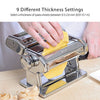 Pasta Machine, ISILER 9 Adjustable Thickness Settings Pasta Maker, 150 Roller Noodles Maker with Aluminum Alloy Rollers and Cutter for Pasta, Spaghetti, Fettuccini, Lasagna