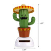 Solar Dancing Toy Animal Solar Powered Dancing Dolls Swinging Animated Bobble Dancer Car Decor (Cactus)